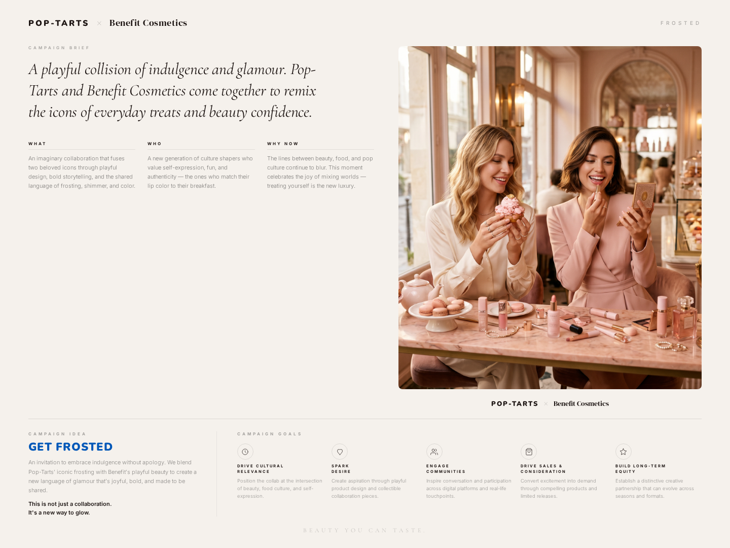 FROSTED campaign brief — Pop-Tarts × Benefit Cosmetics